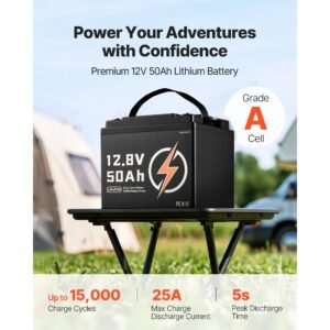 12v 50ah lifepo4 battery, up to 15000 cycles, deep cycle lithium iron phosphate battery with built in bms, low temperature protection, 10 years lifetime, for solar off grid home energy storage