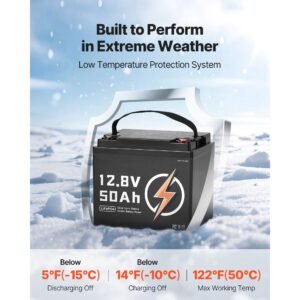 12v 50ah lifepo4 battery, up to 15000 cycles, deep cycle lithium iron phosphate battery with built in bms, low temperature protection, 10 years lifetime, for solar off grid home energy storage