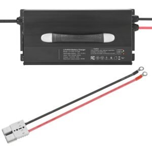12V 60A Lithium Battery Charger, 14.6V, AC-DC LiFePO4 Smart Charger, with Anderson Connector, LED Indicator, 0V Activation, for Lithium LiFePO4 Deep Cycle Rechargeable Batteries of Boat, RV