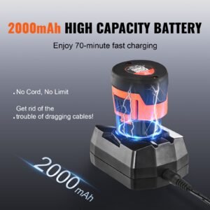 12v electric drain auger, 25ft cordless plumbing snake auto feed, pipeline snake drain clog remover with power drill for 3/4" 2" pipes, 2.0ah battery and charger included