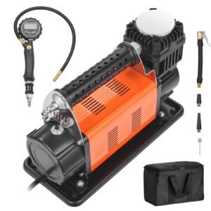 12V Heavy Duty Air Compressor - with Digital Pressure Gauge Tire Inflator Kit, 7.06 CFM Portable Tire Inflator, 150PSI Offroad Air Pump with Adapters for Trucks Car SUV 4 x 4 Vehicle RV