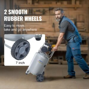 13 gallon air compressor, 2hp 4.6 scfm@90psi oil free air compressor tank, 66db ultra quiet compressor for tire inflation, auto repair, woodwork nailing, spray painting (125psi max pressure)