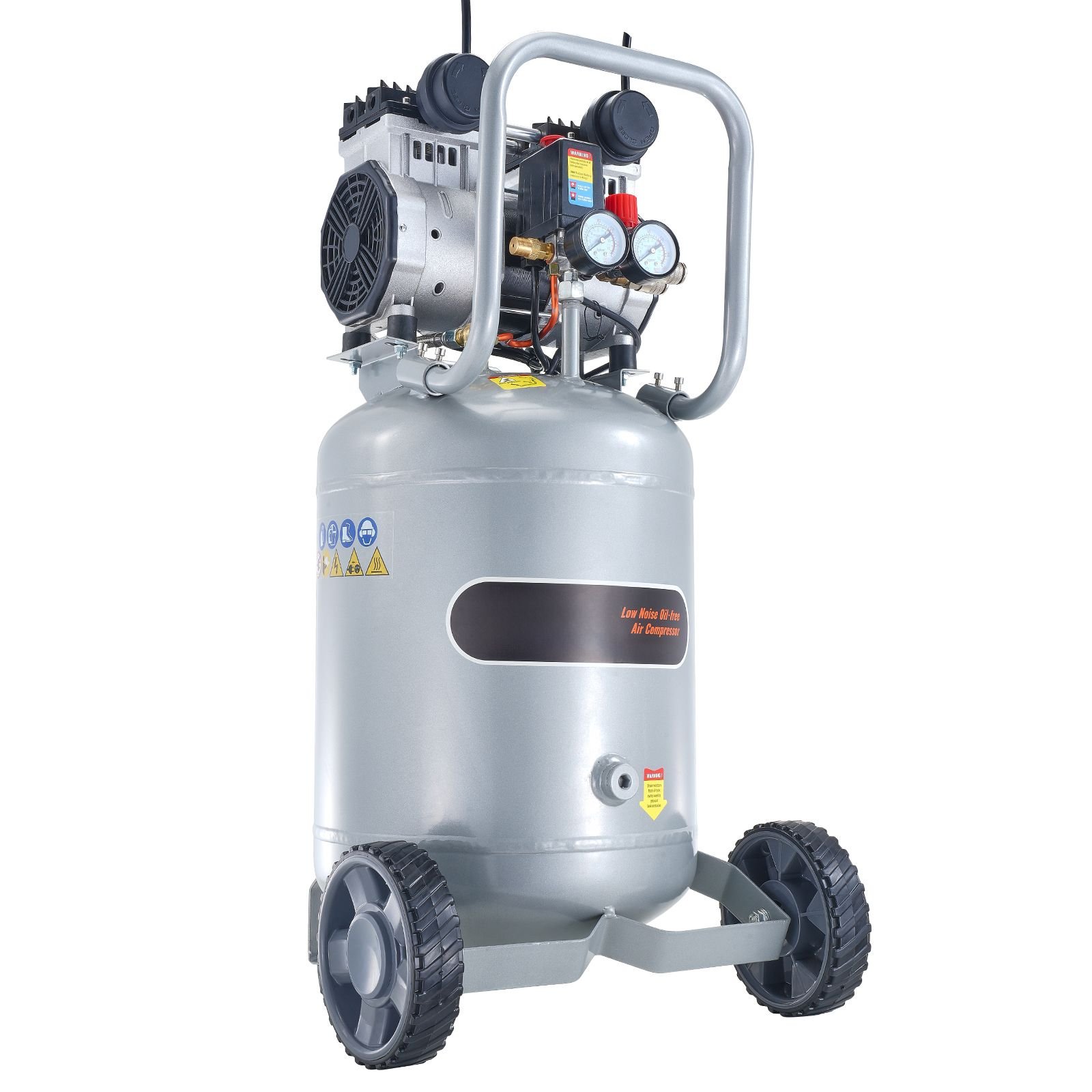 13 gallon air compressor, 2hp 4.6 scfm@90psi oil free air compressor tank, 66db ultra quiet compressor for tire inflation, auto repair, woodwork nailing, spray painting (125psi max pressure)