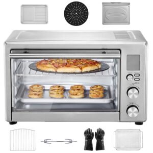 13-IN-1 Air Fryer Toaster Oven, 28L/29.6Qt Convection Oven, 1800W 2-Tier Toaster Ovens Countertop Combo with Wire Racks, Pizza Pan, Gloves, Home and Commercial Use