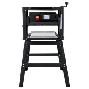 13-Inch Benchtop Thickness Planer, 2000W, 8000 rpm, 15 AMP, with Foldable Iron Stand and Dust Exhaust, 6m/min Planing Speed, Ideal for Woodworking and Wooden Plank Shaping
