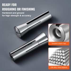 13 pcs precision r8 collet set, 1/8'' 7/8'', 45# mill collet chuck 0.0012"/30μm tir with 13 labeled storage boxes, for milling machine drill presses boring machine machining center