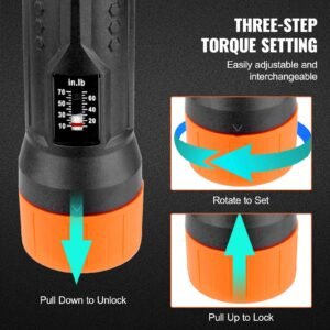 1/4" drive torque screwdriver wrench set | 10 70 in lbs torque adjustment range | 1 in lb increment torque screwdriver | driver bits set with view window, 12 bits & case, magnetic function