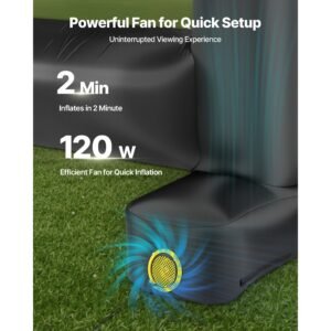 14 ft inflatable movie screen, 600d washable inflatable projector screen with portable storage bag, 16:9 easy set up movie projection for outdoor backyard, home theater, theme party, pool fun