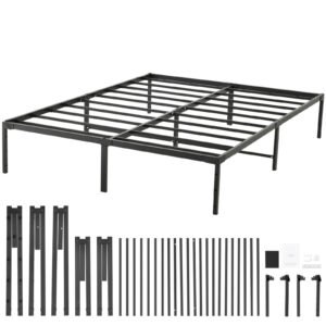 14 Inch Queen Metal Bed Frame Platform, No Box Spring Needed, 1500 lbs Loading Capacity Embedded Heavy Duty Mattress Foundation with Steel Slat Support, Easy Assembly, Noise Free