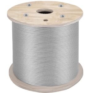 1/4" Stainless Steel Cable 200FT, T304 7x19 Tighter Core Cable Railing System Wire Rope Aircraft Deck Railing Kit Fence Wire