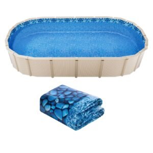 15 x 30 ft Oval Pool Liner, Unibead Above Ground Pool Liners, 52in Wall Height, Durable Standard Gauge Vinyl, Designed for Steel Sided Above-Ground Swimming Pools