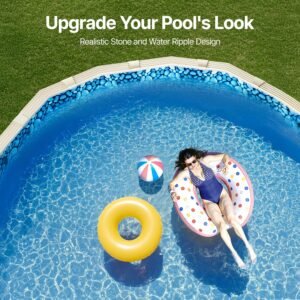 15 x 30 ft oval pool liner, unibead above ground pool liners, 52in wall height, durable standard gauge vinyl, designed for steel sided above ground swimming pools