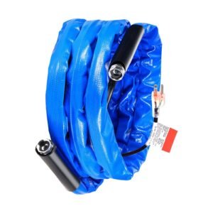 15ft heated water hose for rv, heated drinking water hose with corrugated cover antifreeze to 45 fahrenheit , automatic self regulating, 5/8" i.d. with 3/4" ght adapter, lead and bpa free