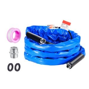 15ft Heated Water Hose for RV, Heated Drinking Water Hose with Corrugated Cover Antifreeze to -45 Fahrenheit , Automatic Self-regulating, 5/8" I.D. with 3/4" GHT Adapter, Lead and BPA Free