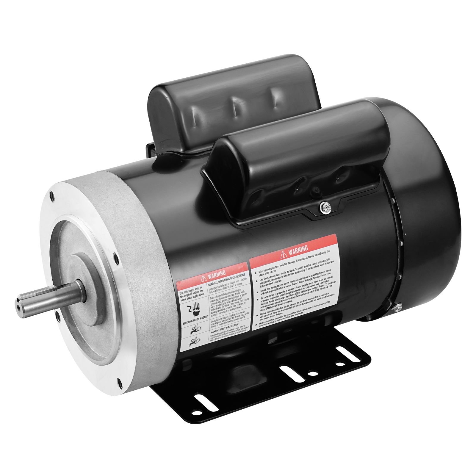 1.5hp electric motor 1725 rpm, ac 115v/230v, 56c frame, air compressor motor single phase, 5/8" keyed shaft, cw/ccw rotation for agricultural machinery and general equipment