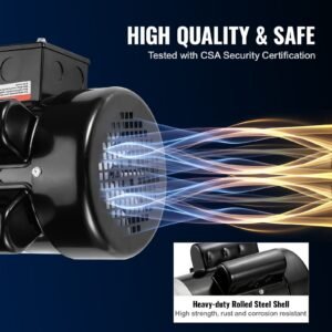 1.5hp electric motor 3450 rpm, ac 115v/230v, 56 frame, air compressor motor single phase, 5/8" keyed shaft, cw/ccw rotation for agricultural machinery and general equipment