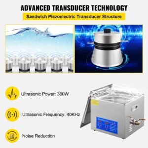 15l ultrasonic cleaner with digital timer&heater professional ultrasonic cleaner 40khz advanced ultrasonic cleaner 110v for wrench screwdriver repairing tools industrial parts mental cleaning