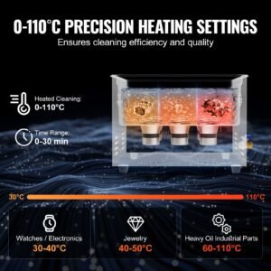 15l ultrasonic cleaner with heater timer & basket, professional digital sonic cavitation machine, 360w cleaning machine for lab tools, metal parts, carburetor, brass, auto parts, engine parts