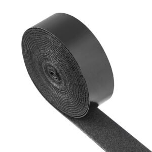 16 ft x 1.5 in hook and loop tape, hook loop heavy duty strips rolls, strong nylon self adhesive strips roll, sticky back fastener tape roll ideal for home office school and crafting, black