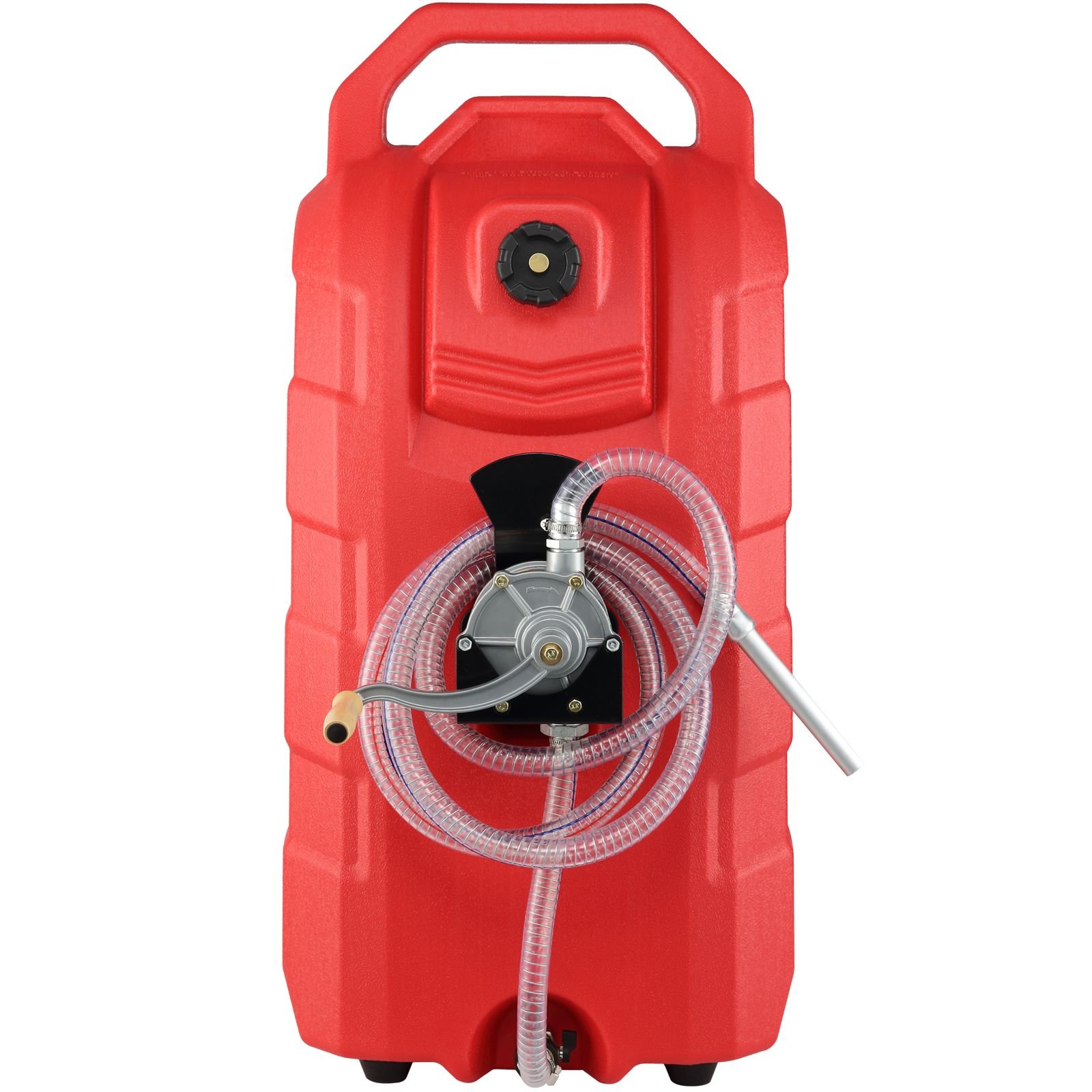 16 gallon fuel caddy, 7.8 l/min, portable gas storage tank container with hand pump rubber wheels, fuel transfer storage tank for gasoline diesel machine oil car mowers tractor boat motorcycle