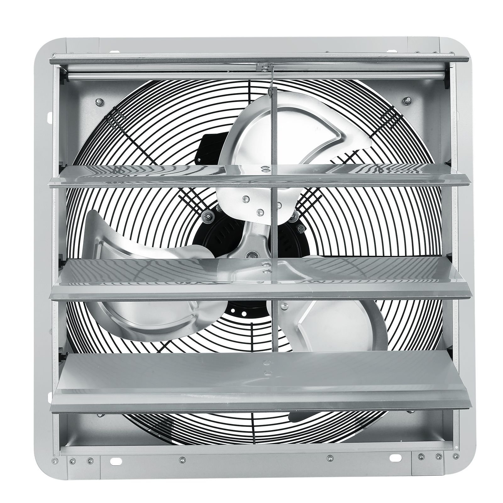 16'' shutter exhaust fan, high speed 2000 cfm, aluminum wall mount attic fan with ac motor, ventilation and cooling for greenhouses, garages, sheds, shops, fcc