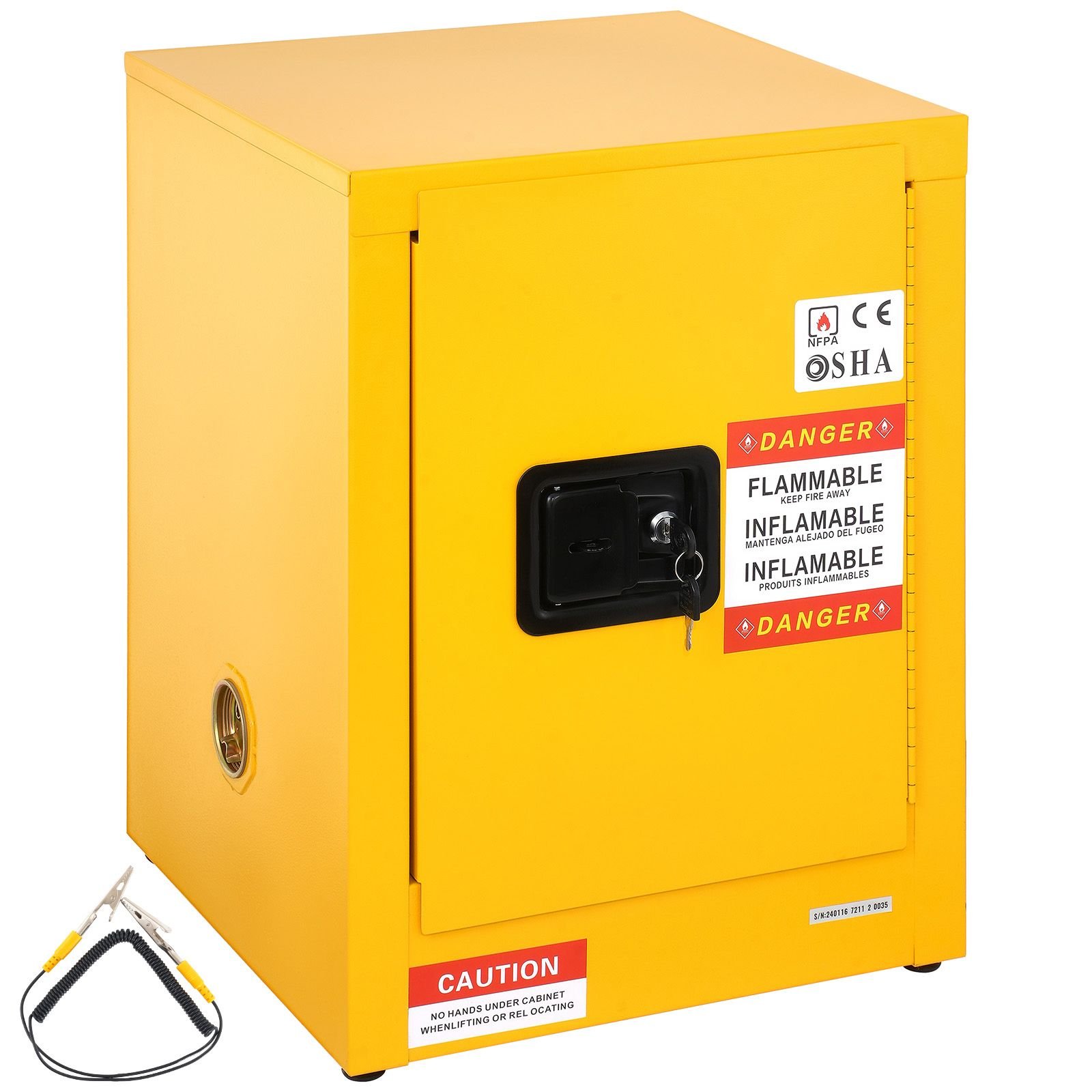16.9" x 16.9" x 22" flammable cabinet galvanized steel, safety cabinet, adjustable shelf flammable storage cabinet, for commercial industrial and home use