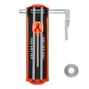 17-Inch Manual Tile Cutter for Wall & Polished Tiles,Double Rails for Precise Cutting, Tungsten Carbide Wheel,Non-Slip Handle,Anti-Displacement Pressure Rod,Precise Cuts for Pros & Beginners