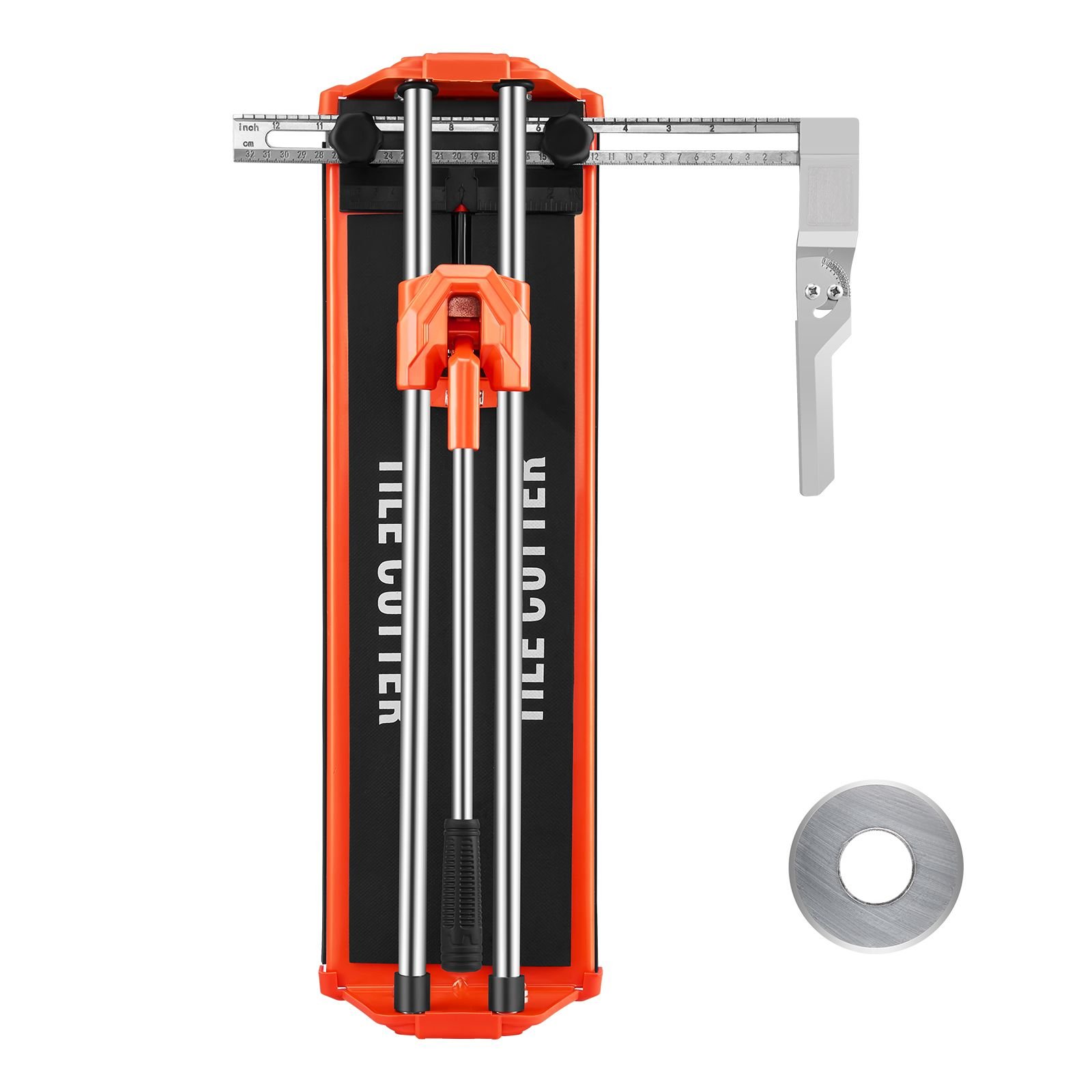 17 inch manual tile cutter for wall & polished tiles,double rails for precise cutting, tungsten carbide wheel,non slip handle,anti displacement pressure rod,precise cuts for pros & beginners