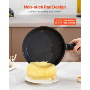 17 piece pots and pans set, granite nonstick detachable handle cookware, space saving induction cookwares, kitchen rv cooking sets with frying, sauce, saute, tempered glass lid, oven safe, black