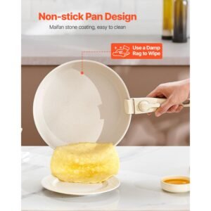 17 piece pots and pans set nonstick, detachable handle cookware, space saving induction cookware set, kitchen rv cooking sets, with frying, sauce, saute, tempered glass lids, oven safe, white