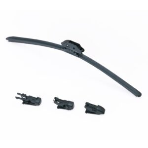 17" Rubber Wiper Blades, 43 cm Universal Replacement Wind Shield Wiper, Low Noise & Better Fit, with 4 Different Clips for most Car, Easy Installation