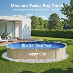 18 foot by 33 foot oval pool liner for unibead above ground swimming pools, standard gauge, 52inch wall height