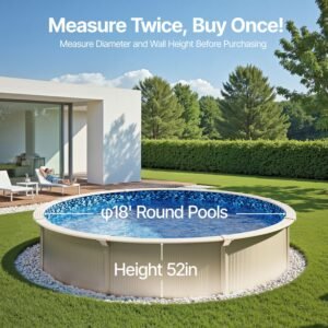 18 ft round above ground pool liner, unibead pool liners, standard gauge, 52inch wall height, designed for steel sided above ground swimming pools