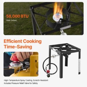 18 qt fish and wing fryer with double basket, aluminum propane fish fryer kit, outdoor deep fryer seafood pot with thermometer and 58,000 btus propane burners, for outdoor and backyard cooking