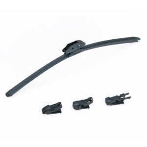 18" rubber wiper blades, 46 cm universal replacement wind shield wiper, low noise & better fit, with 4 different clips for most car, easy installation