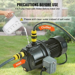 1hp premium cast iron shallow well jet water pump, 115 volt, 17.6 gpm 164 ft maximum head irrigation water pump, for agricultural garden irrigation system high rise water supply shower booster
