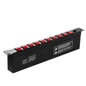 1u pdu, 10 outlets, rack mount power strip fits standard 19" server racks, with independent switch surge protection & overload protection, 110 125v/15a, ideal for home and office
