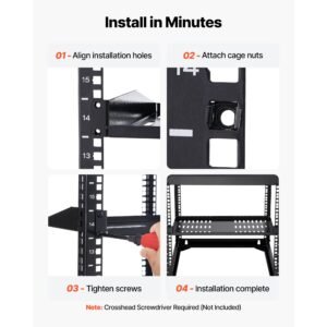 1u server rack shelf, 4 pcs, 50 lbs max load bearing vented cantilever, wall mount or rack mount shelf with tray, 10 in depth, good air circulation for 19 inch cabinet computer network equipment