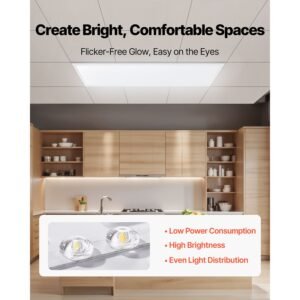1x4 ft led flat panel light, 5700 lm, flush mount led drop ceiling lighting fixture with 3 color selectable 3000k/4000k/5000k, 25w/30w/40w, 0 10v dimmable, ultra slim for home kitchen, 2 pack