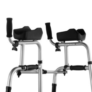 2 in 1 folding walker & removable armrests, height adjustable foldable walker with 5" solid wheels, lightweight aluminum | front wheeled mobility aid for elderly handicapped disabled, 450 pounds