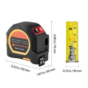 2 in 1 laser tape measure, 135ft rechargeable laser measurement tool & 16ft measuring tape with magnetic, 4 modes length, area, volume, continuous,ft/in/m/ft+in unit,for outdoor,decoration