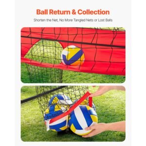 2 in 1 volleyball training net system, freely height adjustable practice equipment with ball return, portable net station, easy setup for backyard indoor outdoor serving spiking improve accuracy