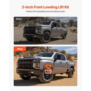 2 inch torsion bar keys for 2020 2024 chevy/gmc 2500/3500hd, front leveling lift kit heavy duty steel suspension level kit with 4 bushings, chassis leveling kit compatible with chevy and gmc