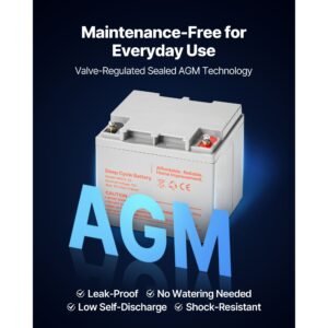 2 pack 12v 35ah deep cycle battery, sealed agm technology, rechargeable lead acid agm battery, backup replacement for scooters, mobility wheelchair, solar system off grid home energy storage