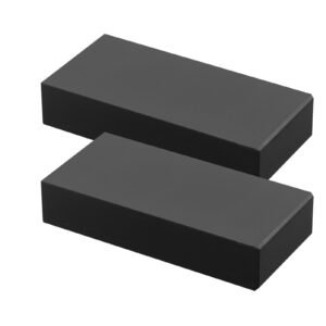 2 Pack Handrail Connectors, Flat Extension Stair Railing Accessories, POM Hand Rail Connector Fittings for Rectangular Cable Railing, Deck Cable Rail System Outdoor, Matte Black, HT-04