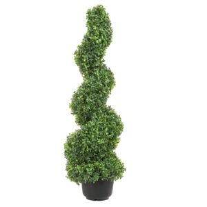 2 pcs. artificial boxwood tower topiary spiral artificial plant 91cm high decorative plant green plastic pe iron topiary plants incl. 10 pcs. replacement leaves