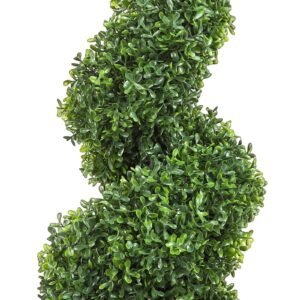 2 pcs. artificial boxwood tower topiary spiral artificial plant 91cm high decorative plant green plastic pe iron topiary plants incl. 10 pcs. replacement leaves