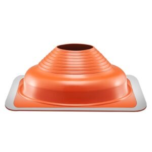 2 pcs roof pipe flashing boots, fit pipe od 6 1/4" 11 3/4", flexible silicone roofing jack pipe flashing, high temp 101 to 437 f, square metal base, for wood stove & outdoor vent pipe