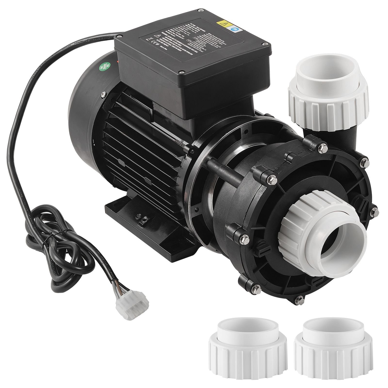 2 speed spa pump, 48 frame, ac 110 120v hot tub spa pump, 1.5hp/150gpm/42.65ft high speed or 0.46hp/70gpm/9.18ft low speed, 2" port 90° rotational interface for hot tub, tested to ul standards