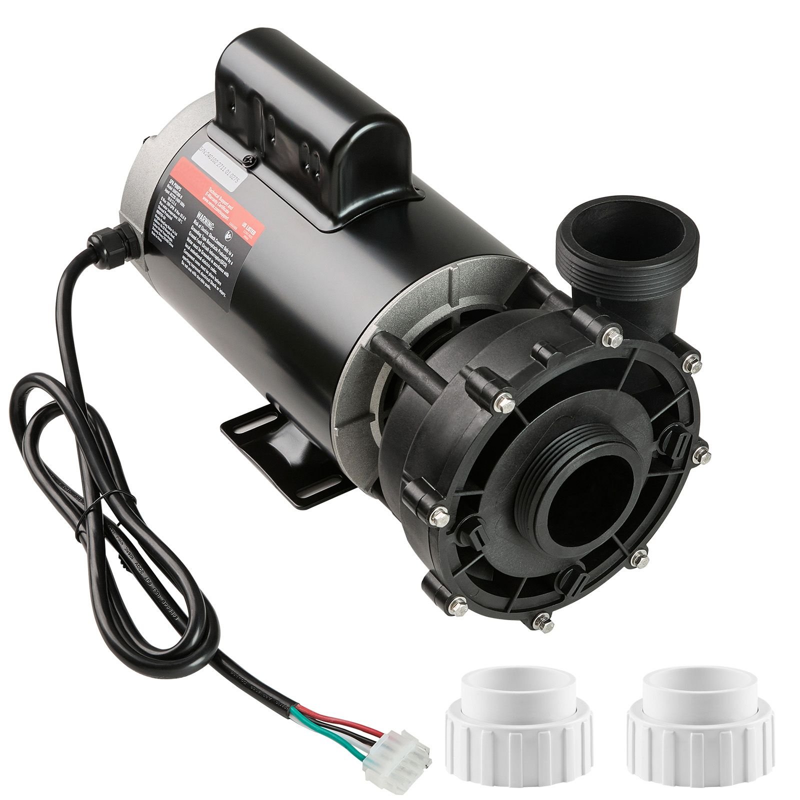 2 speed spa pump, 56 frame, ac 220 240v hot tub spa pump, 4hp/210gpm/65.61ft high speed or 0.7hp/103gpm/16.07ft low speed, 2" port 90° rotational interface for hot tub, tested to ul standards